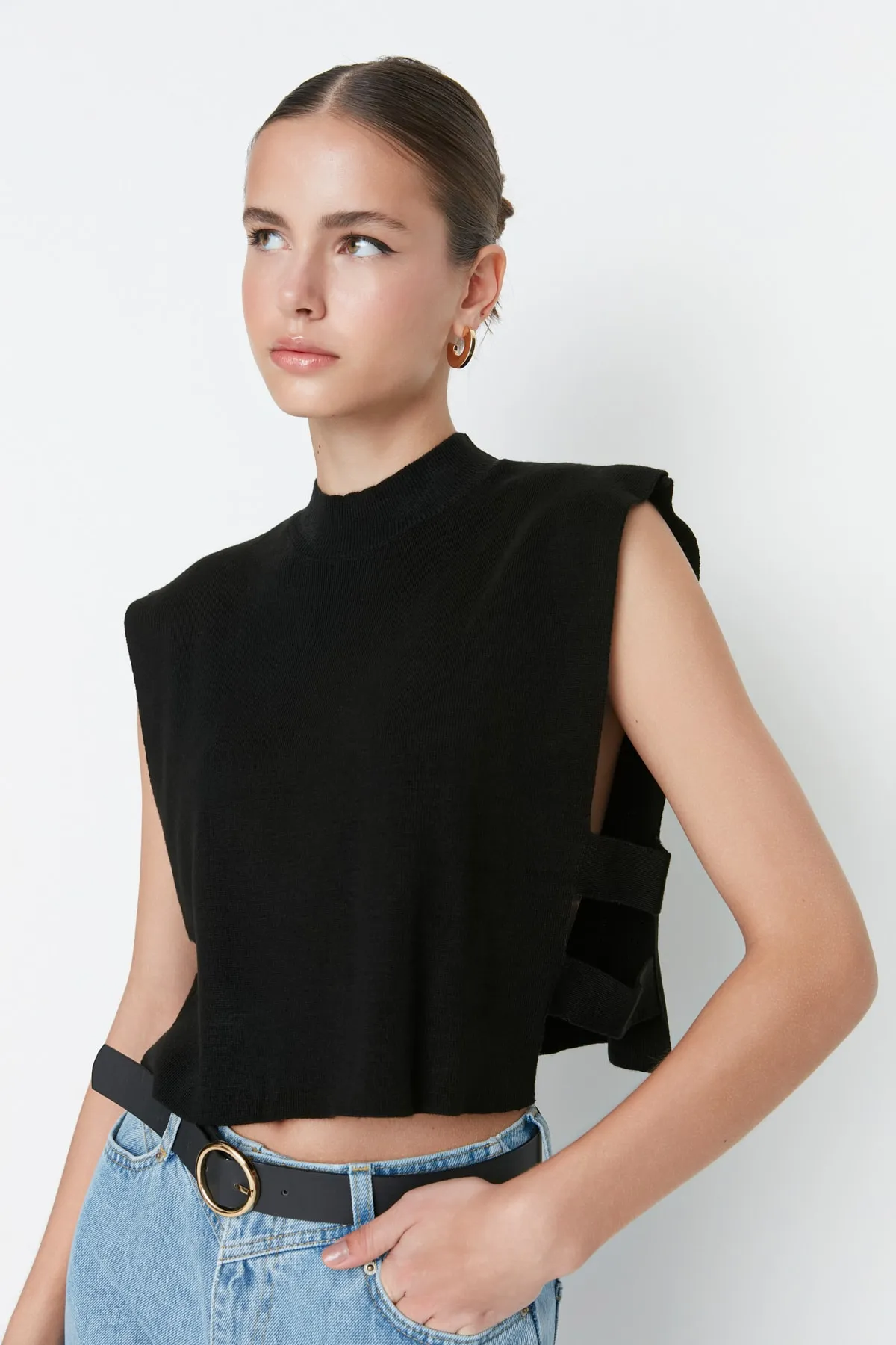 Trendyol Collection  Strickweste - Schwarz - Regular Fit