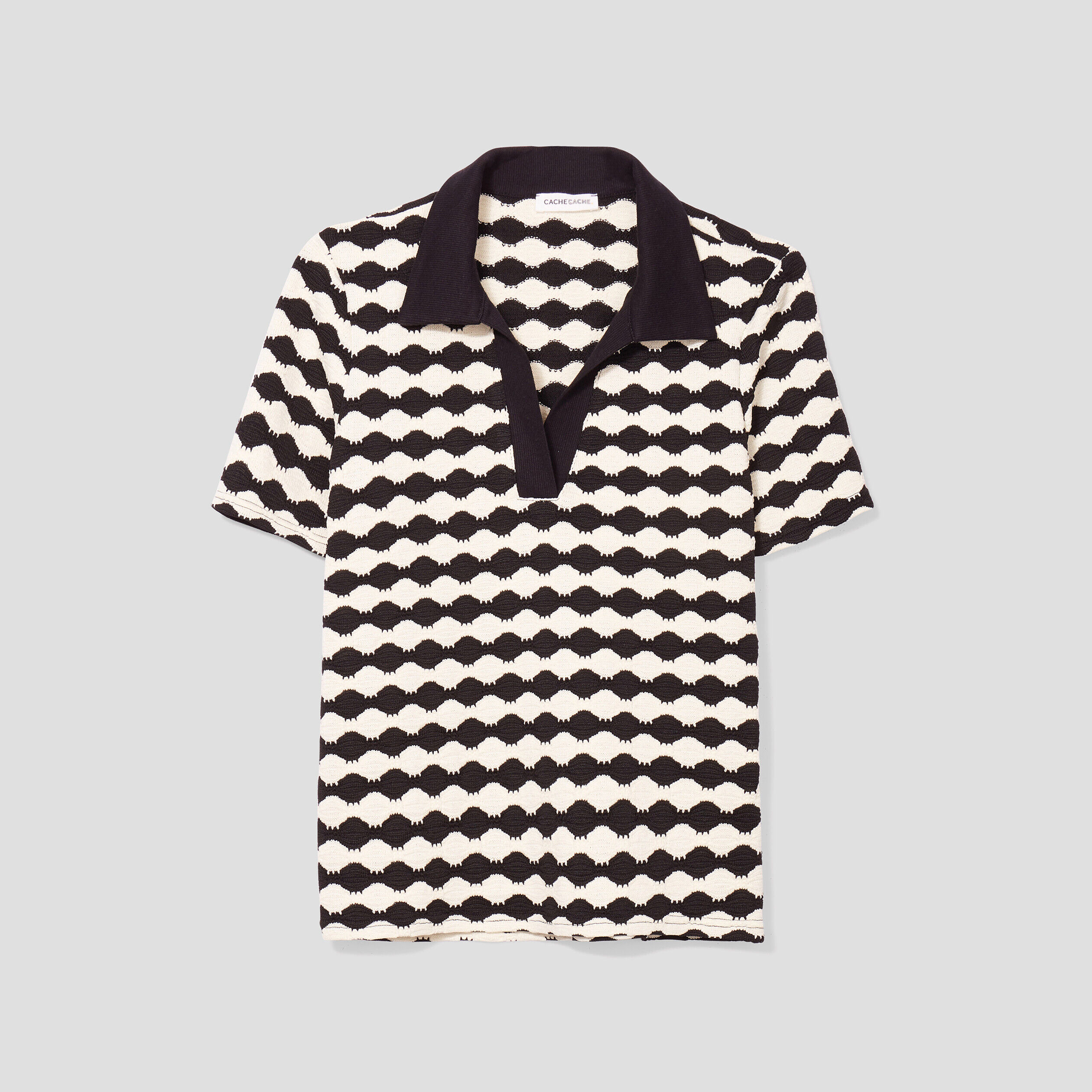 Polo manches courtes noir femme | Cache Cache