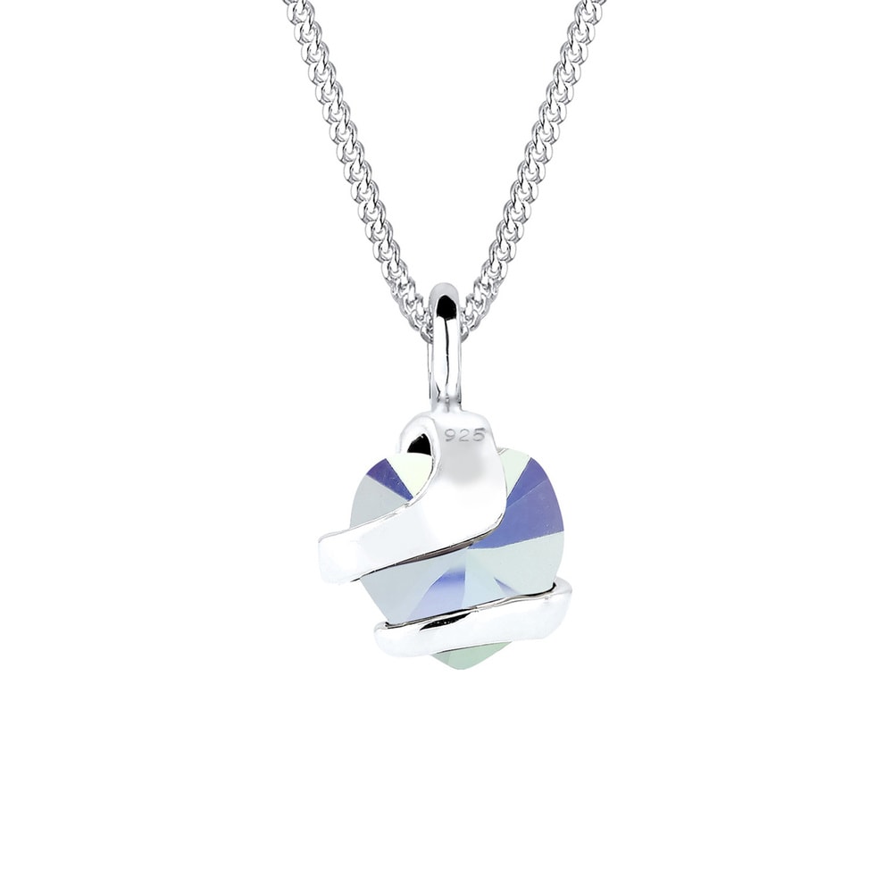 Elli Elli Collier Femme Pendentif Coeur Glamour avec Cristal  en Argent Sterling 925 collier
