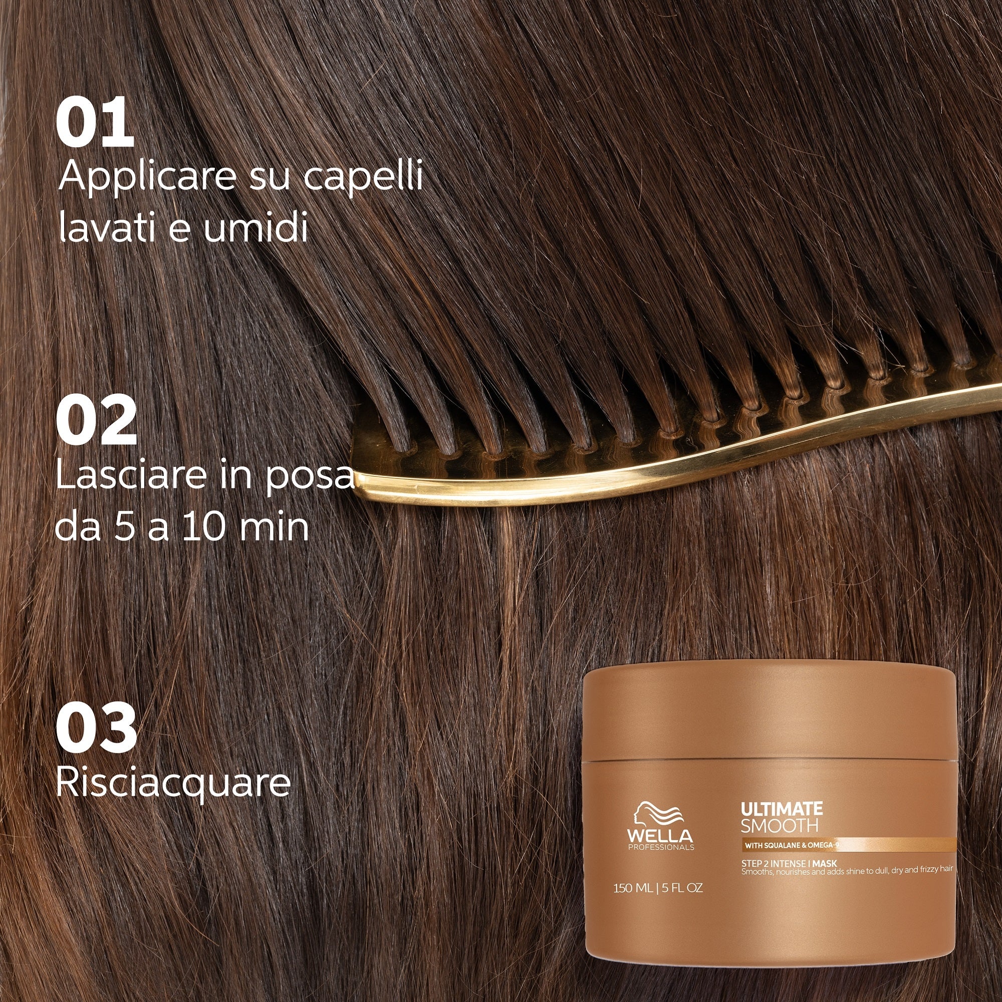Ultimate Smooth Ultimate Smooth Intense Mask - disciplinējoša/sprogošanās novēršanas matu maska, barojoša matu maska