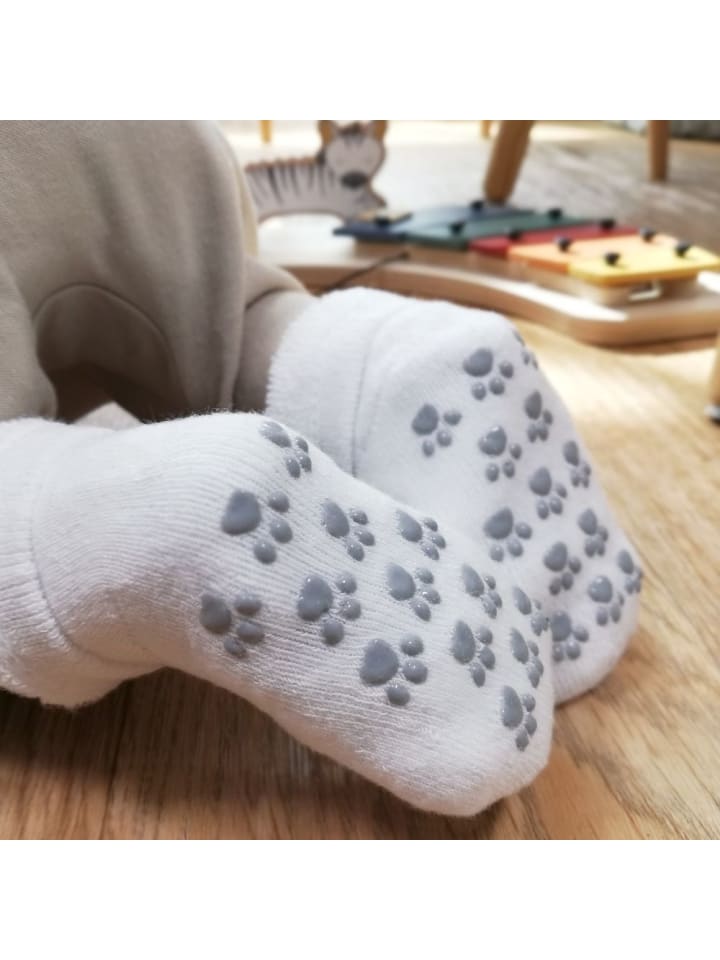 LaLoona Anti-Rutsch Socken / Krabbelsocken / Stoppersocken in weiss,braun günstig kaufen