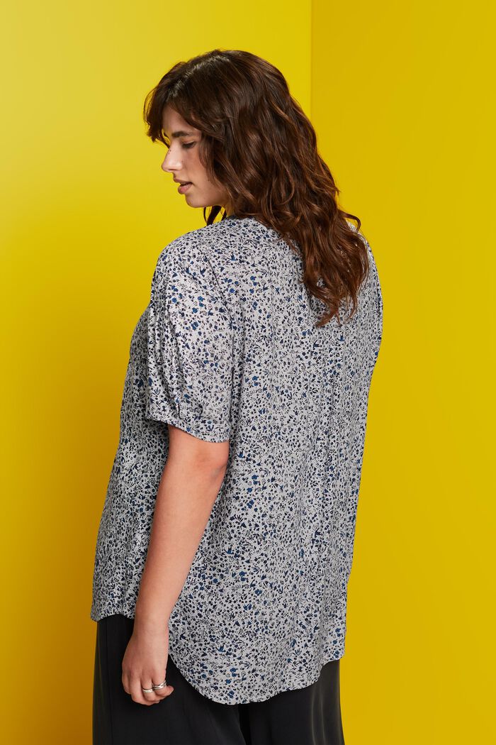 CURVY Gemusterte Bluse, LENZING™ ECOVERO™