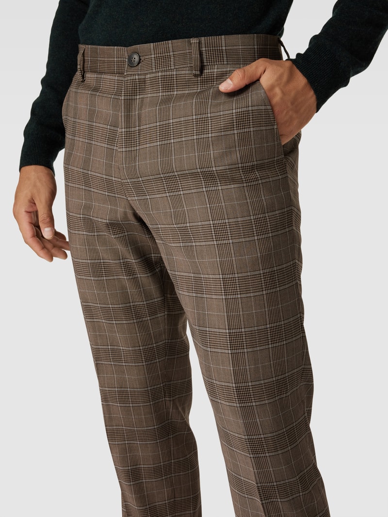 Hose mit Tartan-Karo in mittelbraun