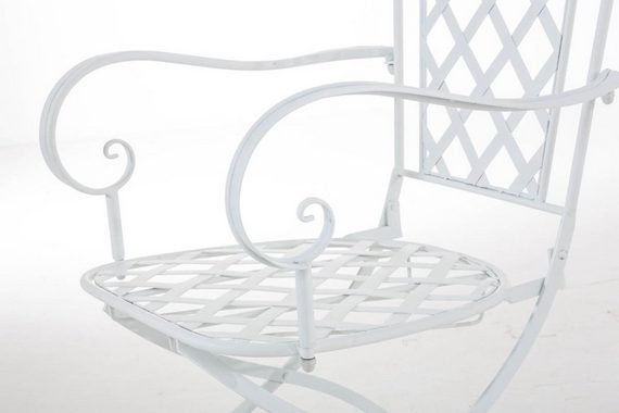 TPFGarden Gartenstuhl Athan - für Garten, Balkon, Terrasse - Farbe: weiß (Hochwertiger und stabiler Metallstuhl aus handgefertigtem Eisen, 1 St), Balkonstuhl, Bistrostuhl - Maße (TxBxH): 51 x 56 x 93cm