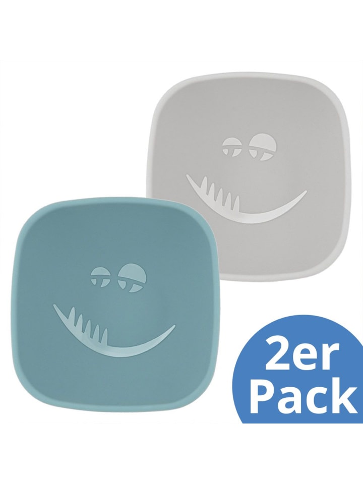 MiaMia Silikon-Schale 2er Pack mit Saugnapf - Monster - Petrol in blau,grau günstig kaufen onesize