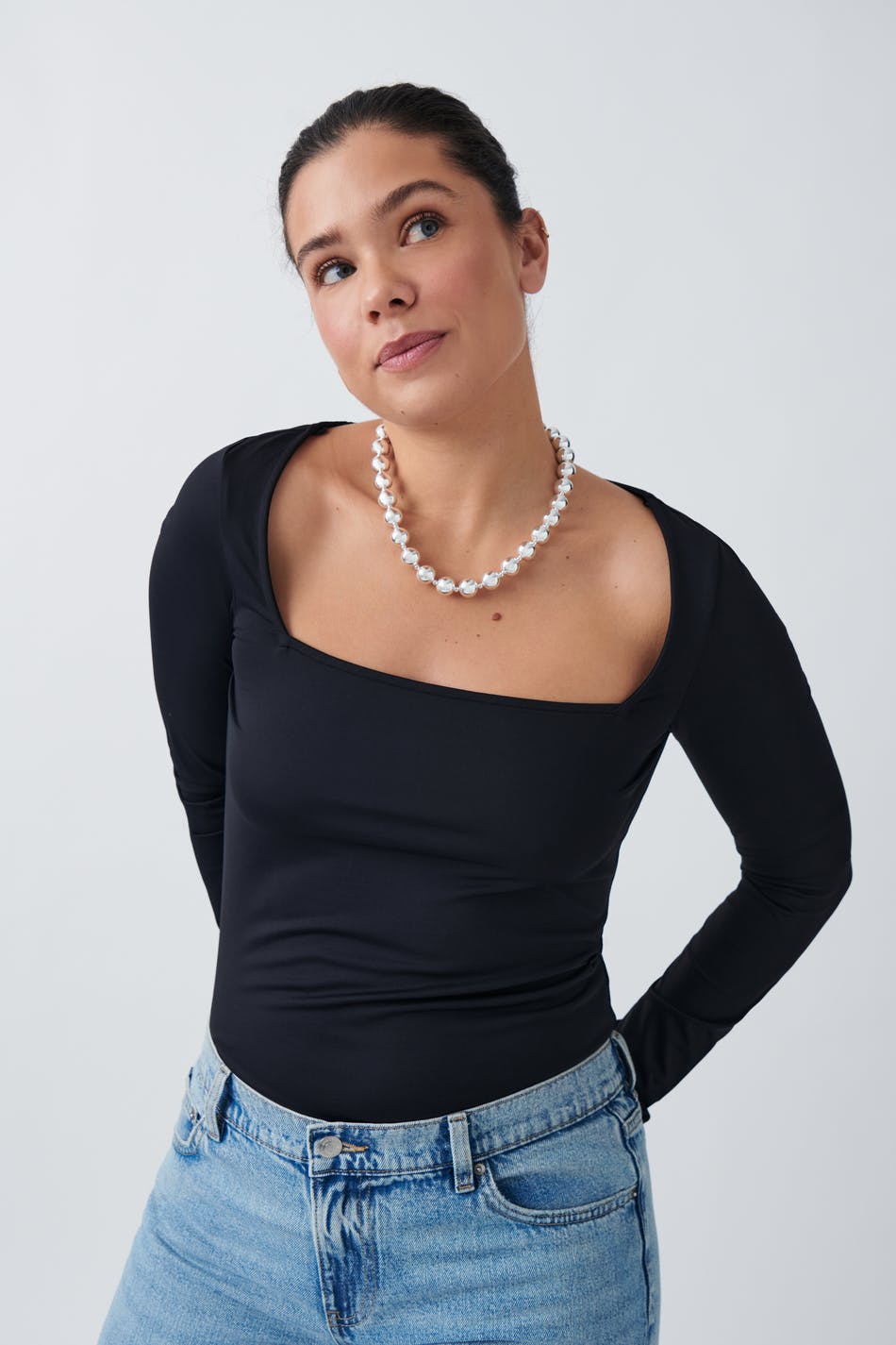 Micro square neck top