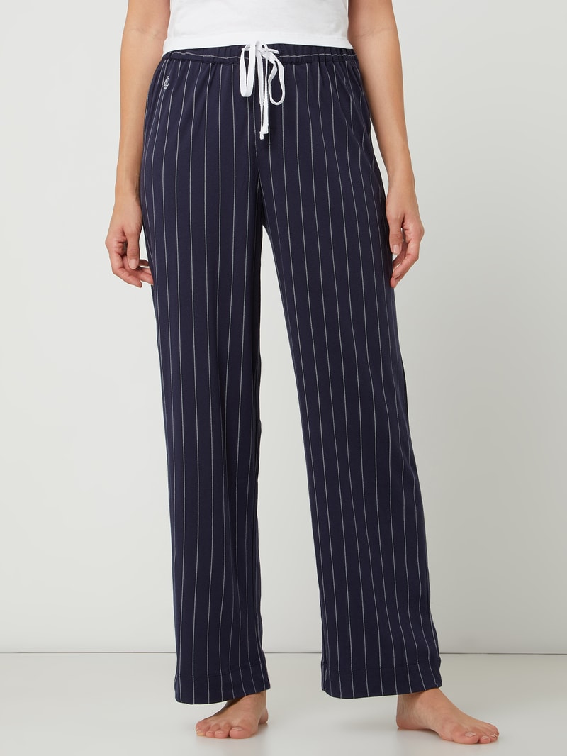 Pyjamahose mit Streifenmuster in dunkelblau