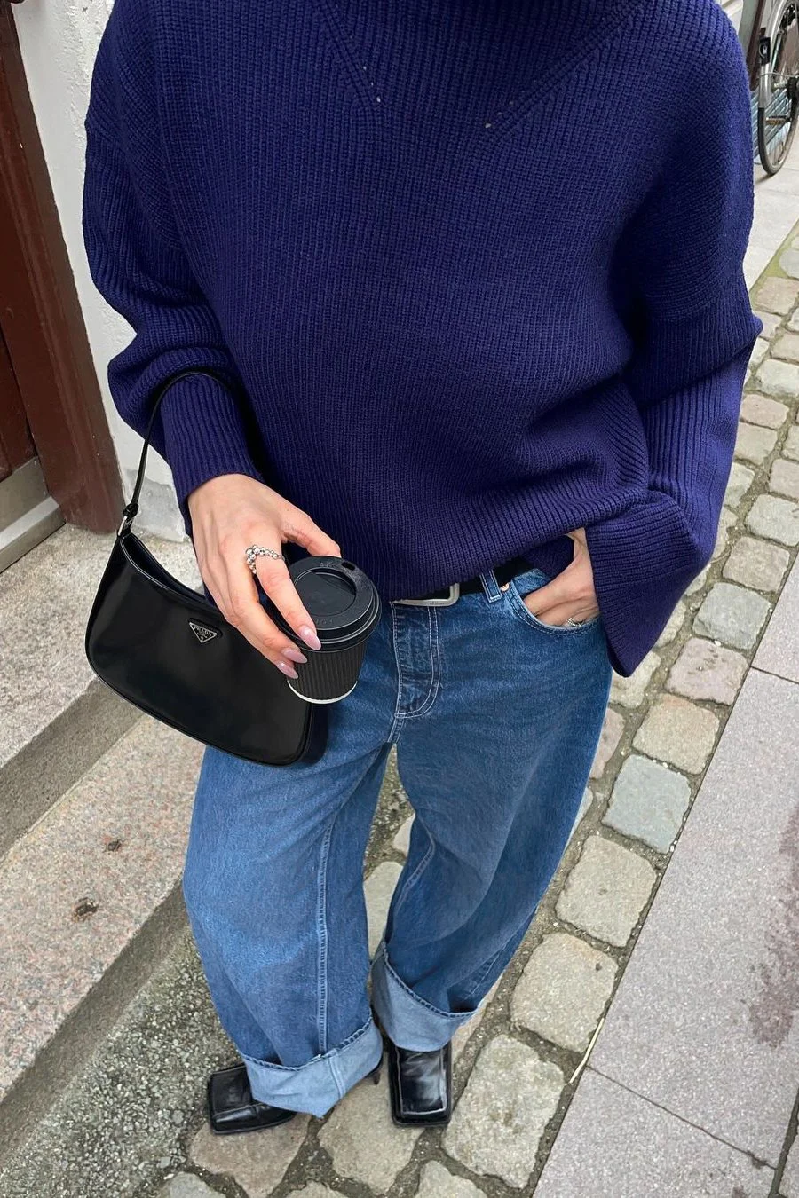 Weite Jeans mit tiefer Taille