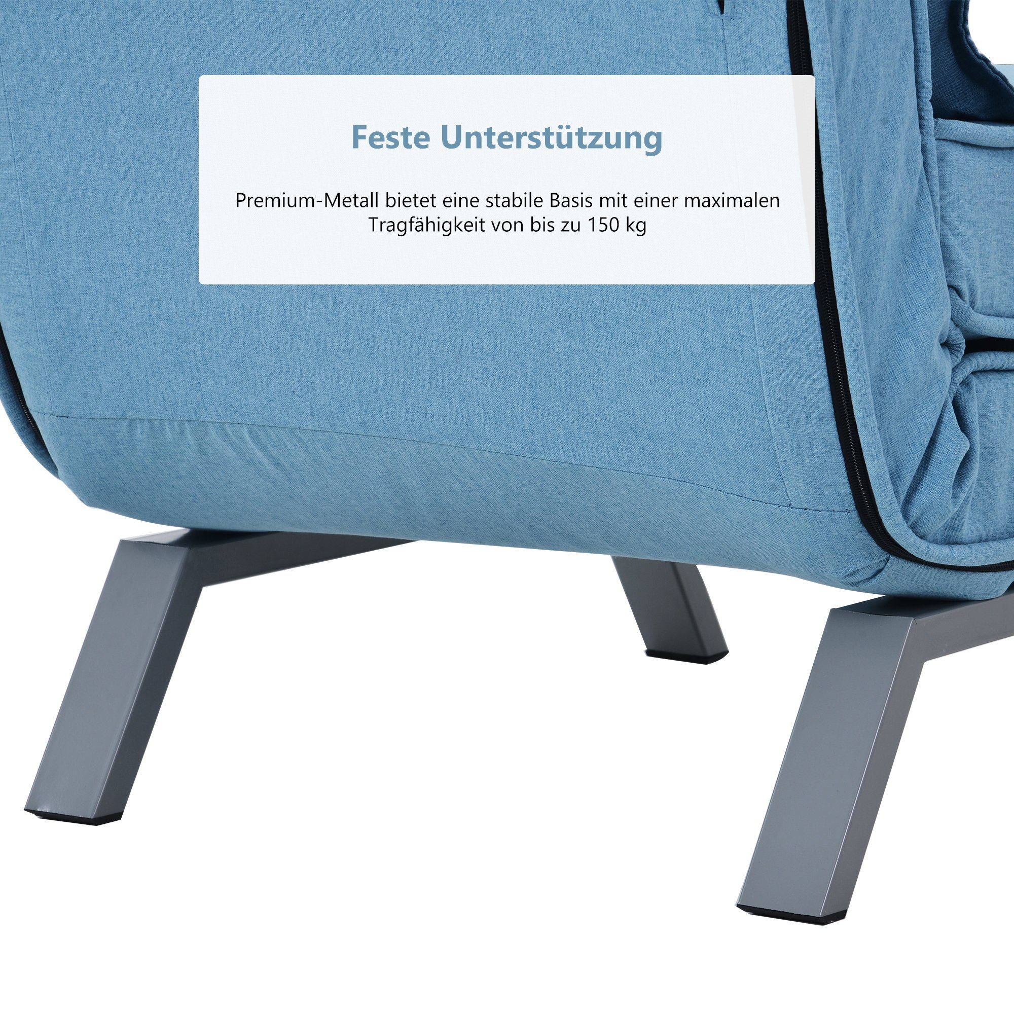 HAUSS SPLOE Schlafsofa Umwandelbarer Schlafsofa-Schlafsessel, klappbarer Sessel mit Kissen, mit Kissen, gepolsterter Sitz, Freizeit-Chaiselounge-Couch