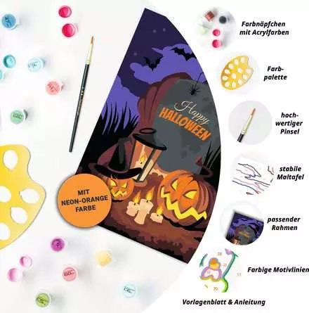 CreArt Halloween Mood - Malen nach Zahlen für Kinder ab 9 Jahren
