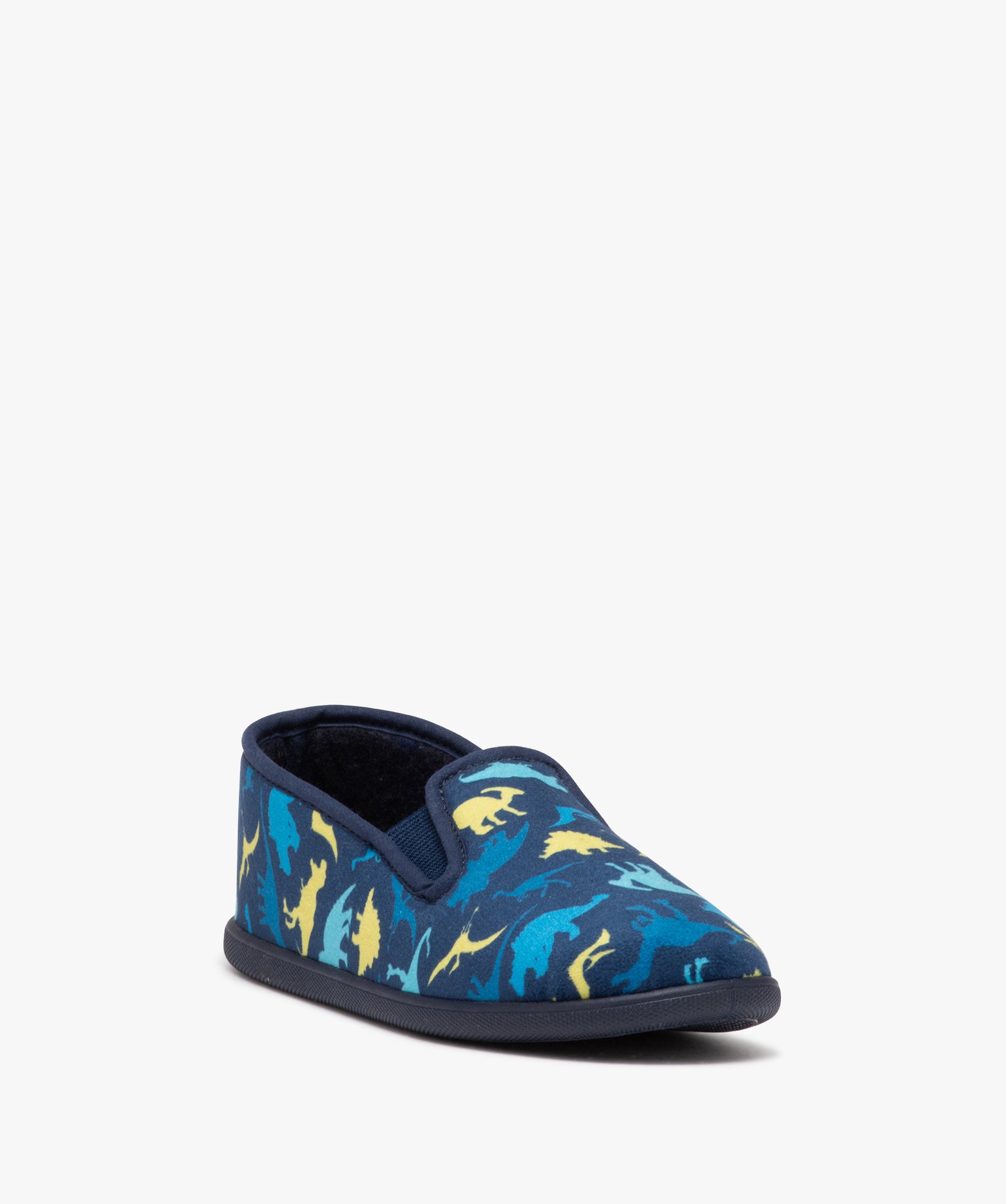 Chaussons Garçon imprimés dinosaure style pantoufles bleu | GEMO