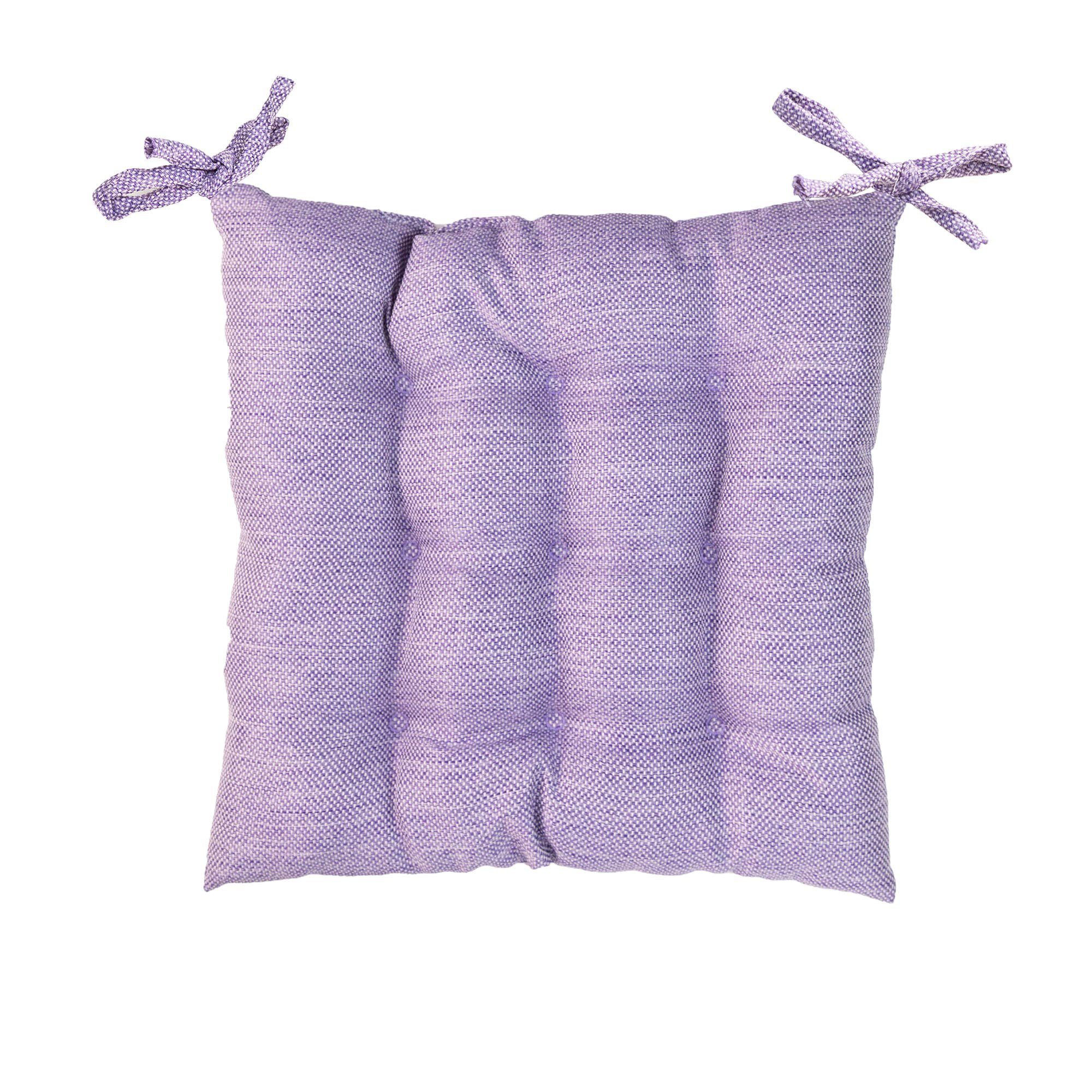 Komfortec Stuhlkissen 40x40 cm, 100% Mikrofaser Sitzkissen 220 g/m², Wasserabweisend, Dekokissen Sitzauflage mit Bändern Gartenstuhl für Innen&Außen