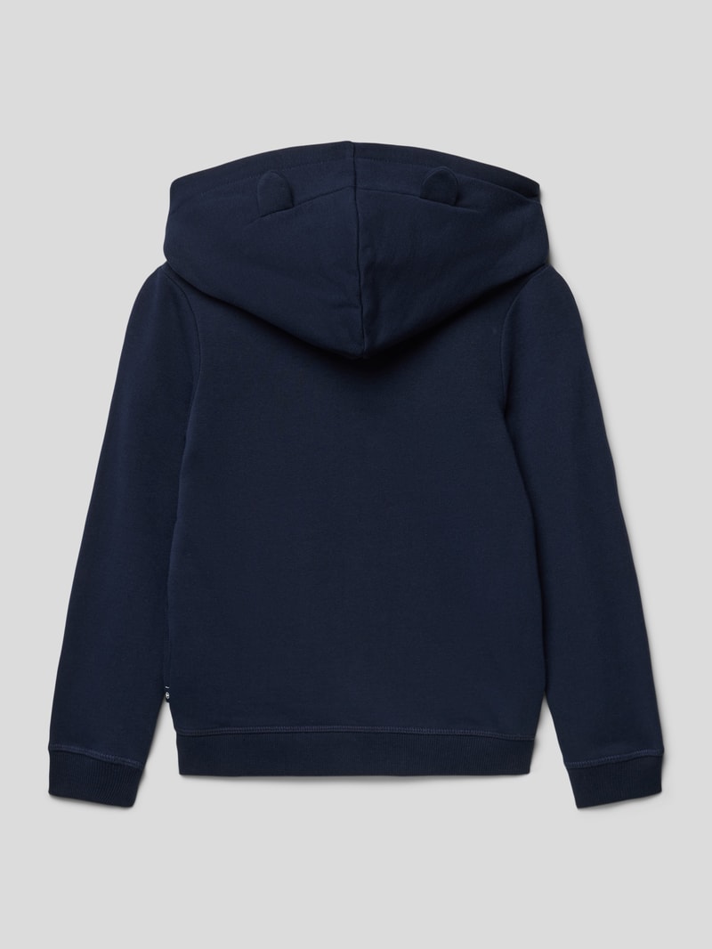 Sweatjacke mit Motiv-Print in marineblau