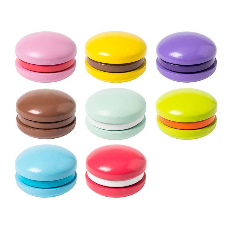 8 Macarons en bois à assembler Oxybul