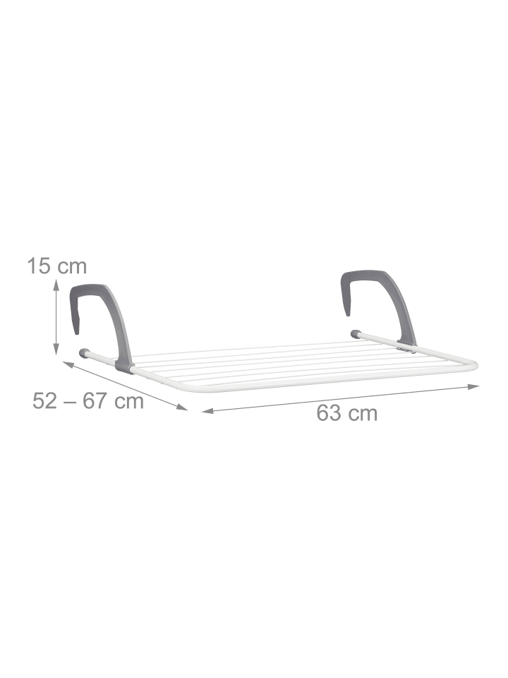 relaxdays 2 x Hängetrockner in Weiß/ Grau - (B)63 x (H)15 x (T)67 cm günstig kaufen onesize