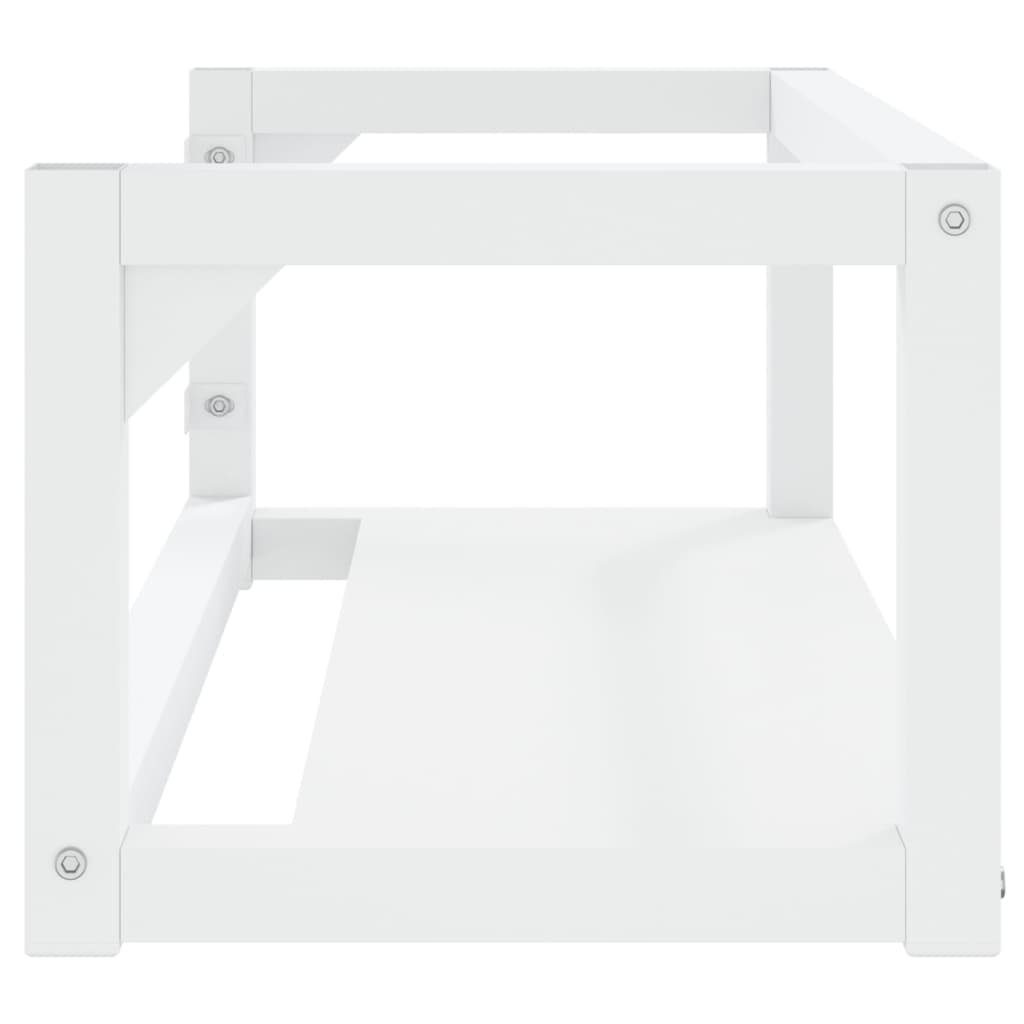 vidaXL Badezimmerspiegelschrank Badezimmer Wand-Waschtischgestell Weiß 79x38x31 cm Eisen (1-St)
