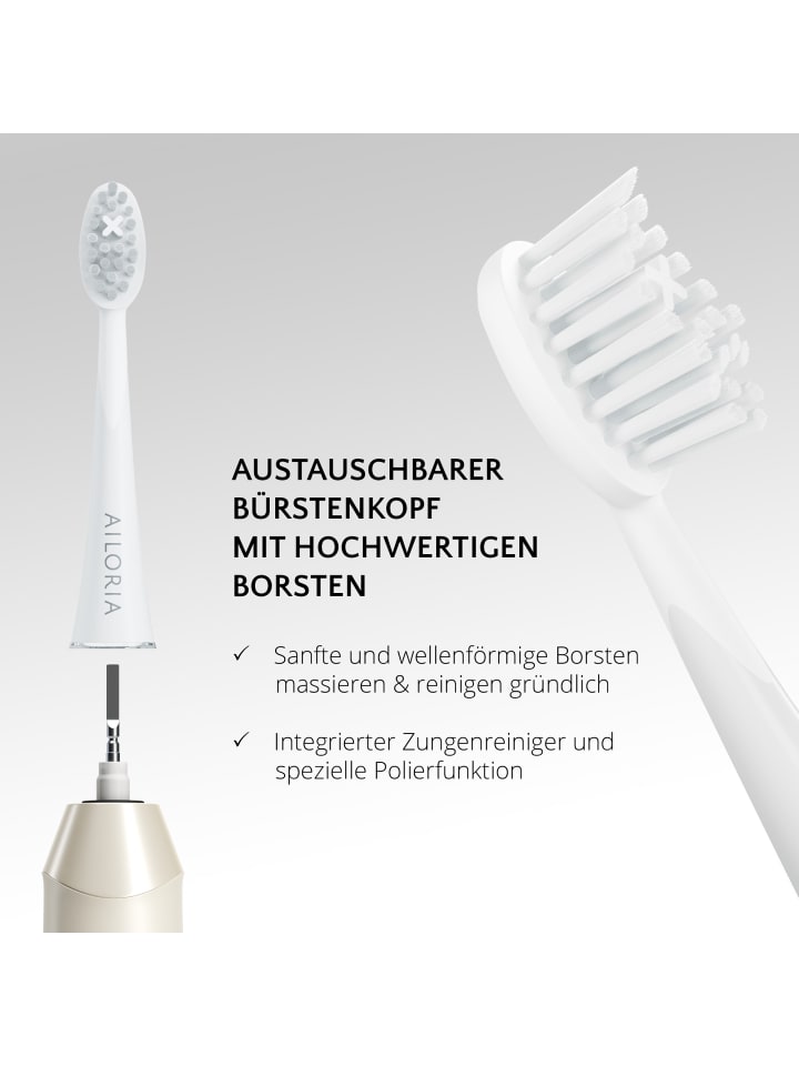 Ailoria SHINE BRIGHT SET USB-Schallzahnbürste in weiß günstig kaufen onesize