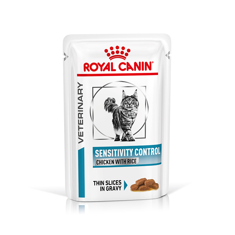ROYAL CANIN Schonkost ROYAL CANIN Veterinary Sensitivity Control Huhn mit Reis, feine Stückchen in Soße 12x85 g