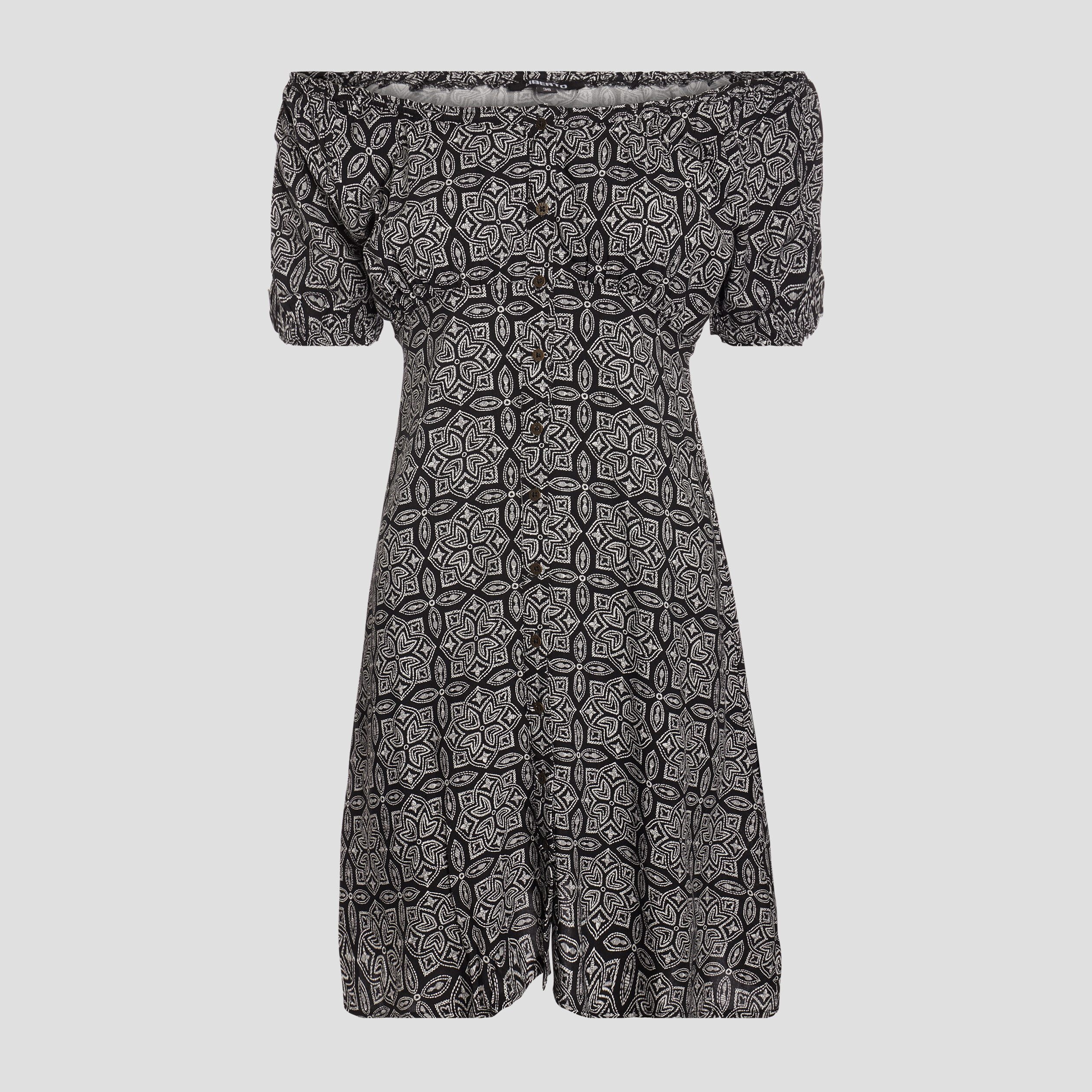 Robe évasée à col bardot noir femme | La Halle