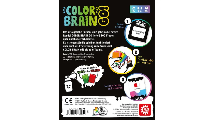 Game Factory - Color Brain Go Erweiterung Das Party-Quiz für Farb(be)kenner