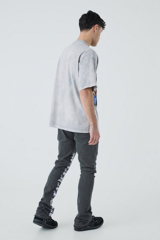 Bestickte Skinny Stretch Jeans