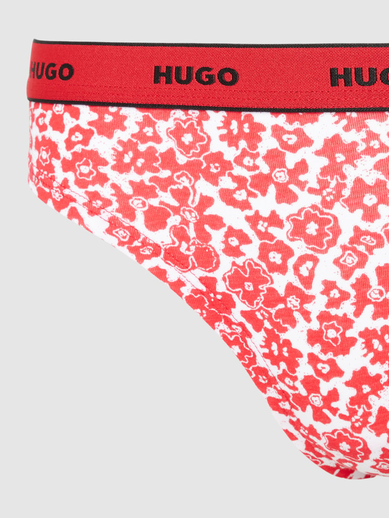 String mit floralem Muster im 3er-Pack in rot