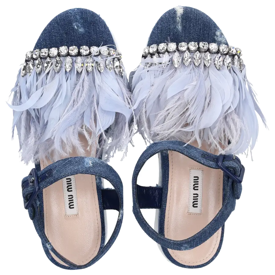 Miu Miu - Sandalen Denim - blau