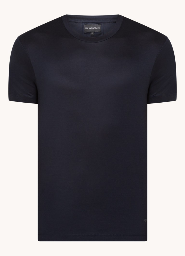 Tricou Emporio Armani din amestec de lyocell cu logo