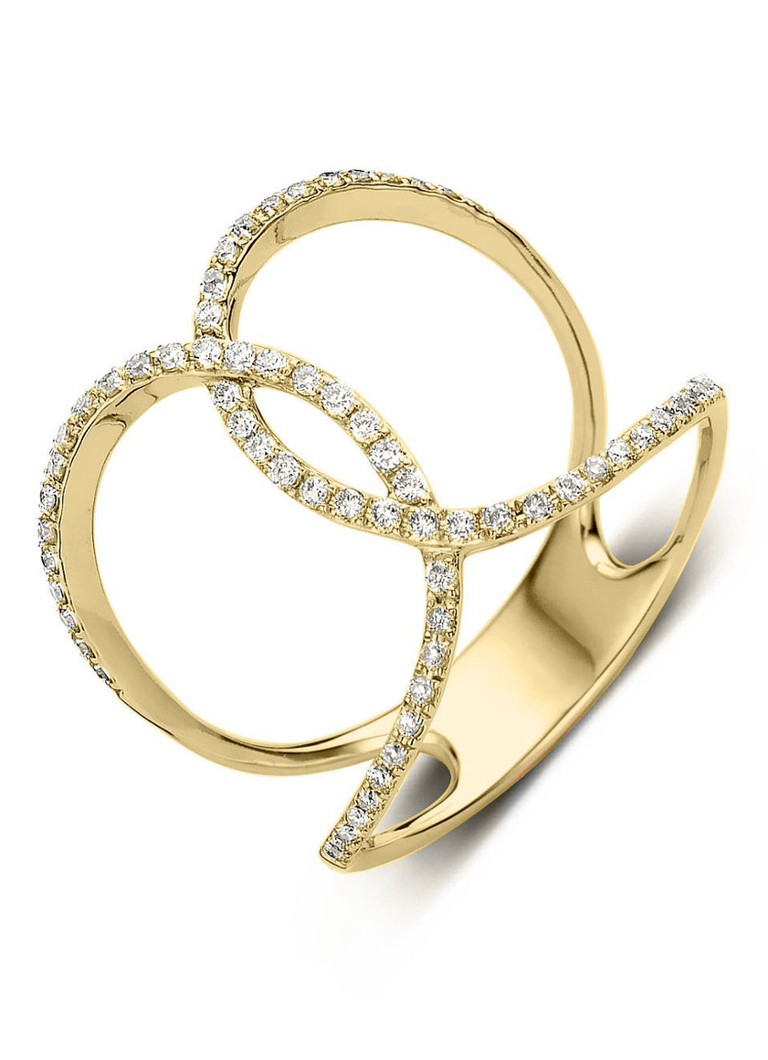 Diamond Point Yellow gold ring, 0.24 ct diamond, Like a star