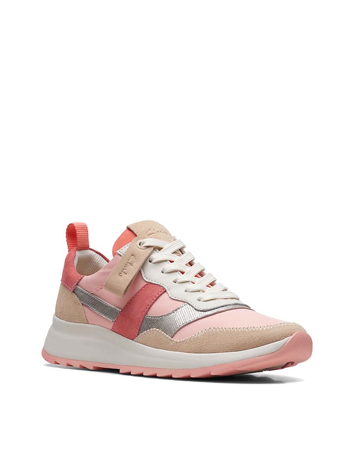 Clarks Leder-Sneakers in Rosa günstig kaufen