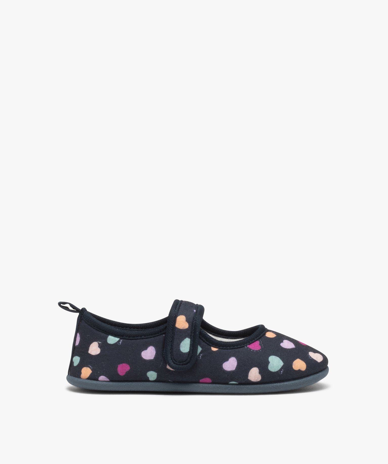 Chaussons fille ballerines à petits coeurs colorés bleu | GEMO