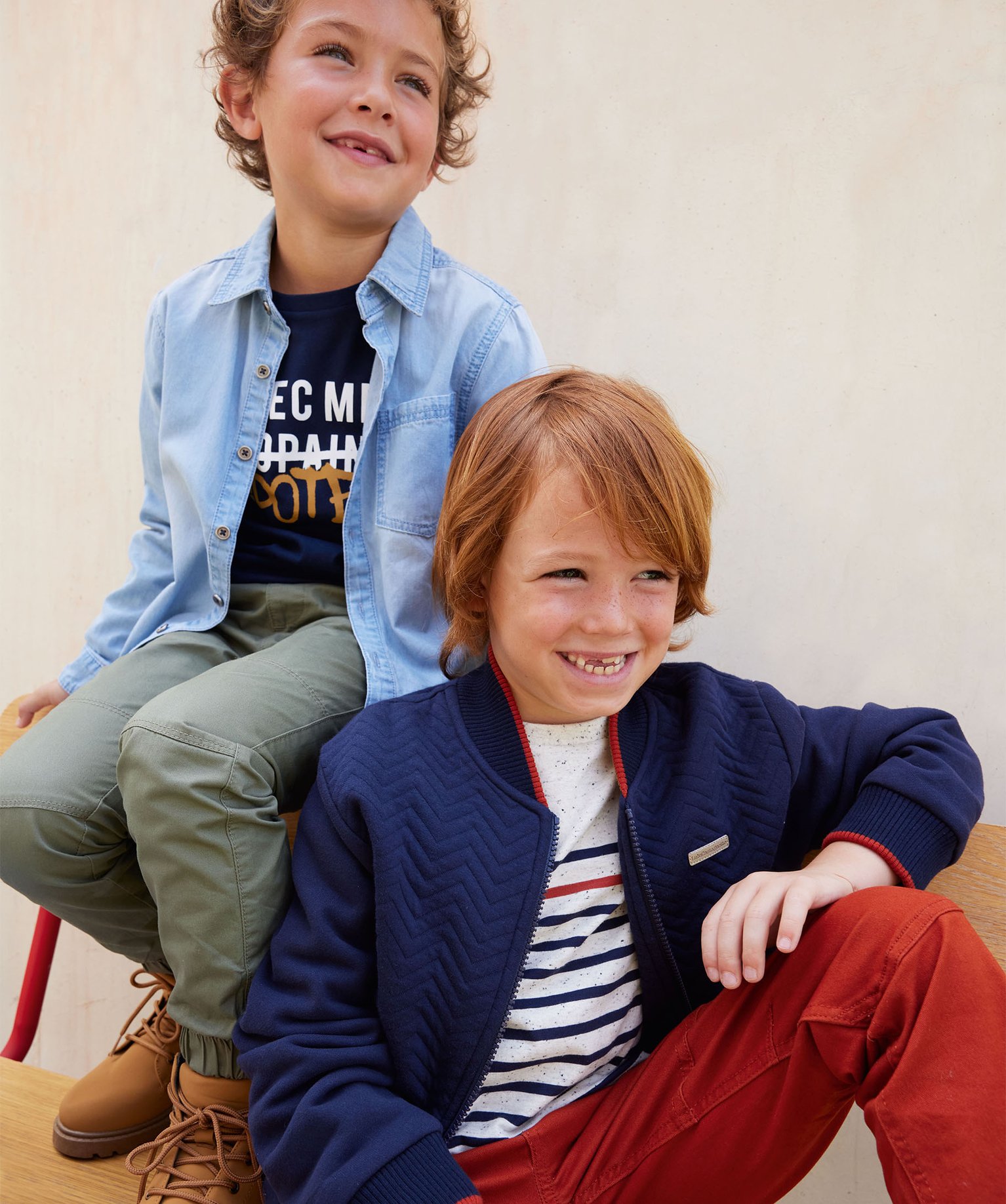 Blouson à capuche déperlant avec intérieur rembourré gar... marine | GEMO