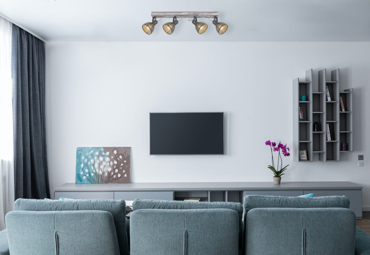 Globo Lighting - MORI - Strahler Holz antik weiß getüncht, 4x E27
