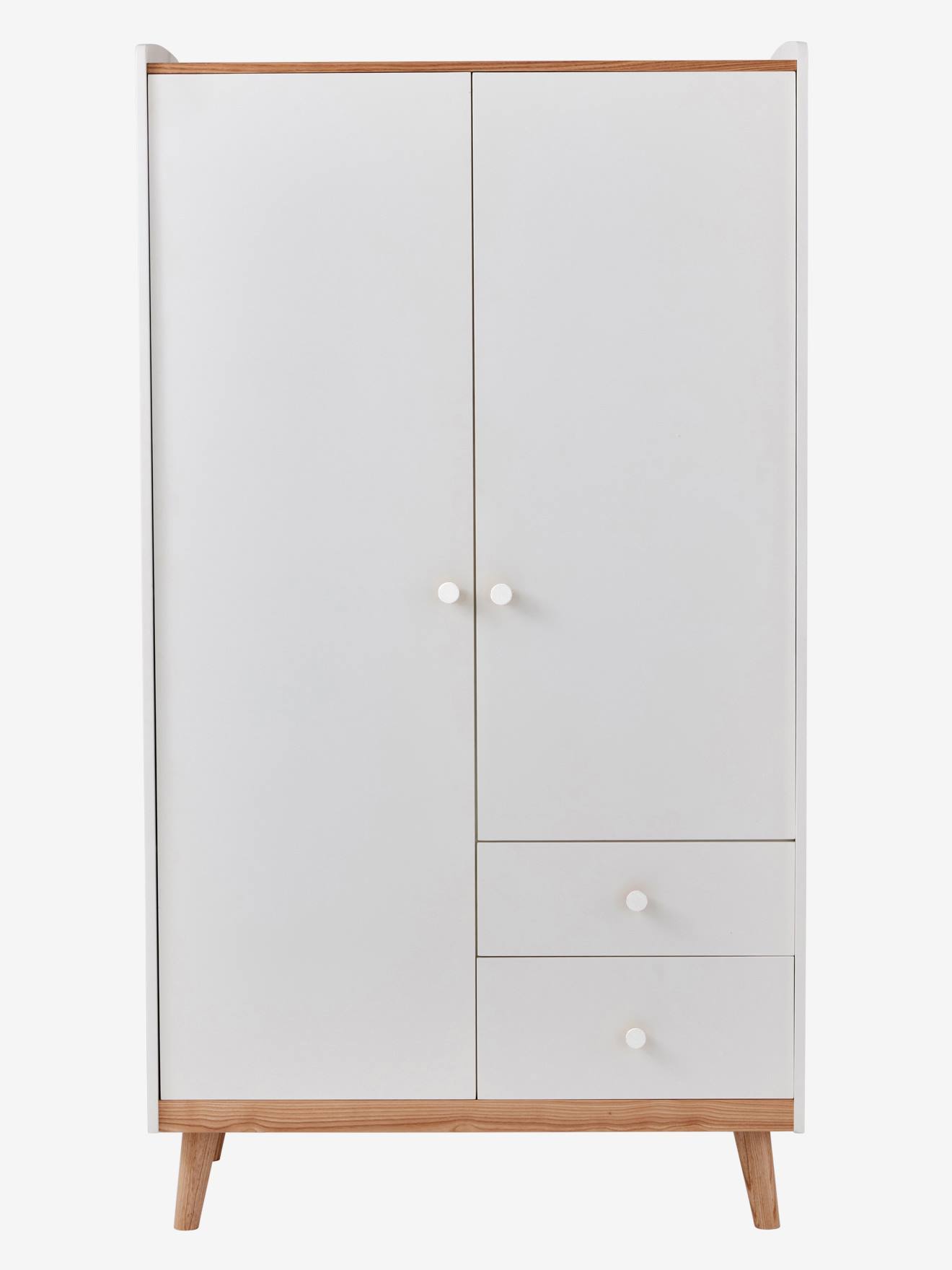 Vertbaudet Kinder Kleiderschrank KONFETTI, 2 Türen - graugrün