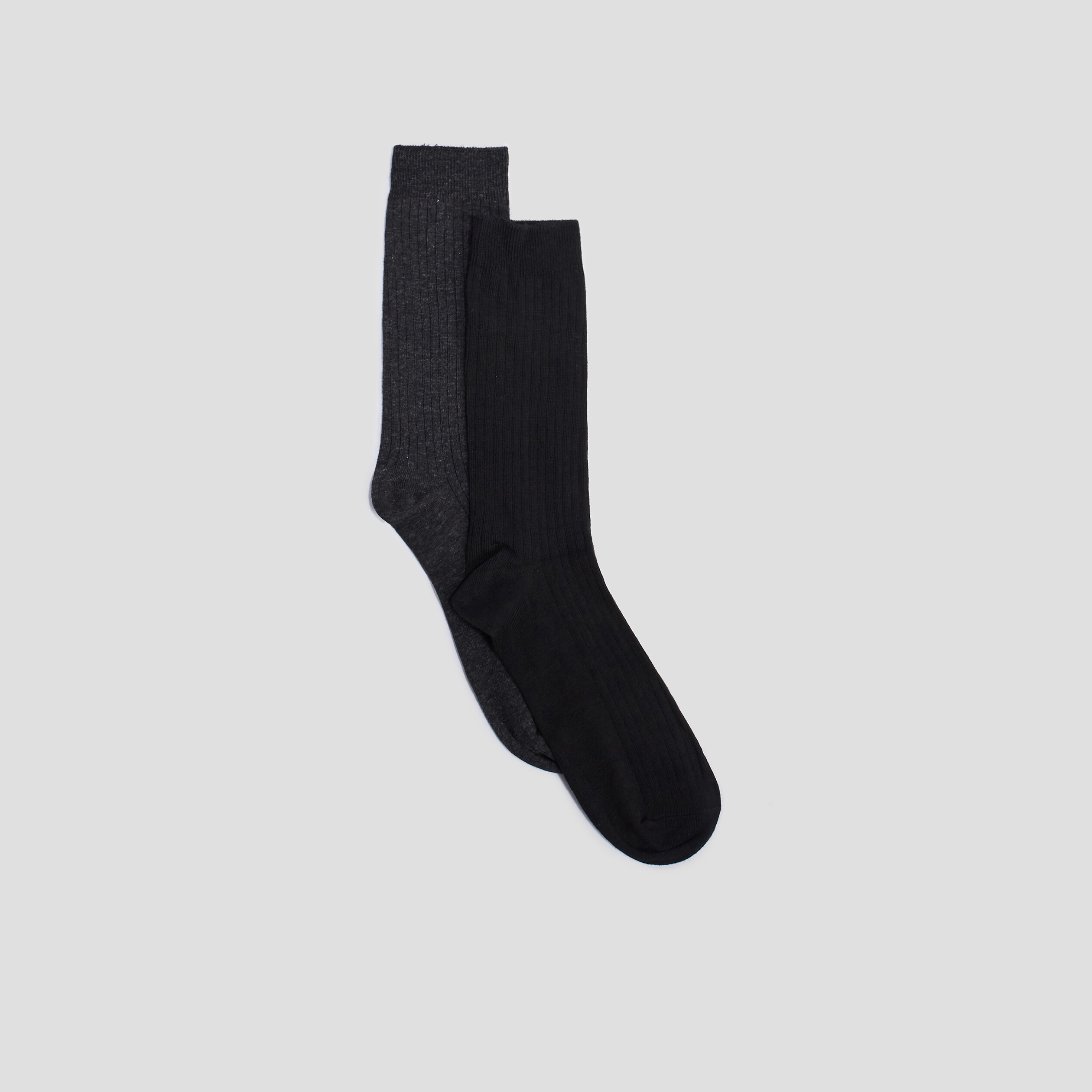 Lot 10 paires de chaussettes côtelées noir homme | La Halle