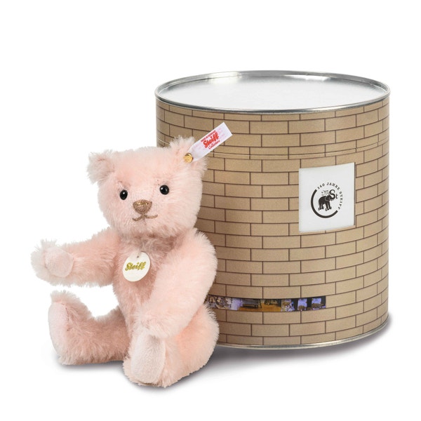 15 Jahre Steiff Museum Teddybär in der Box, 18 cm, rosa