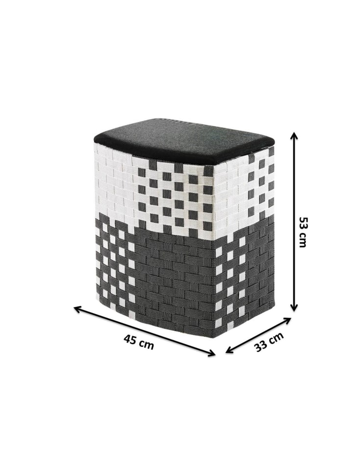 kobolo Wäschekorb BLACKWHITE44 in Weiß günstig kaufen onesize