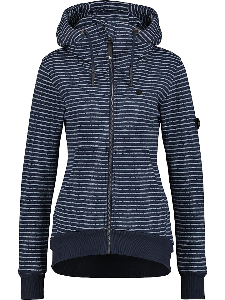 alife and kickin ALIVE& Kickin Damen Sweatjacke blau gestreift günstig kaufen XL