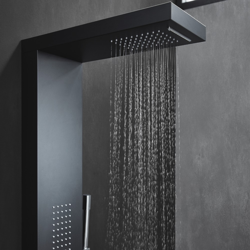 Home Deluxe Duschpaneel CASCATA - black