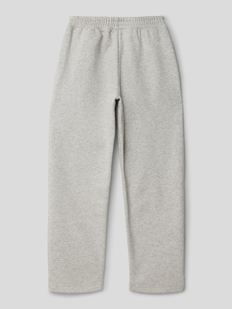 Sweatpants mit Label-Print in mittelgrau meliert