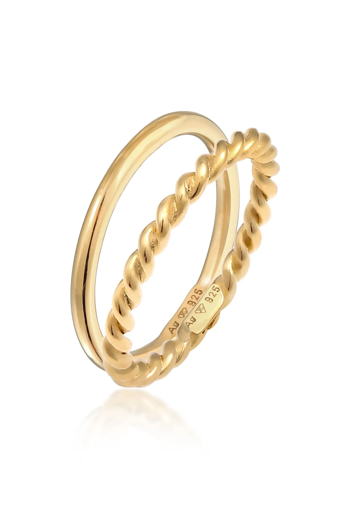 ELLI  Ring Basic Twisted 2er Set 925 Silber