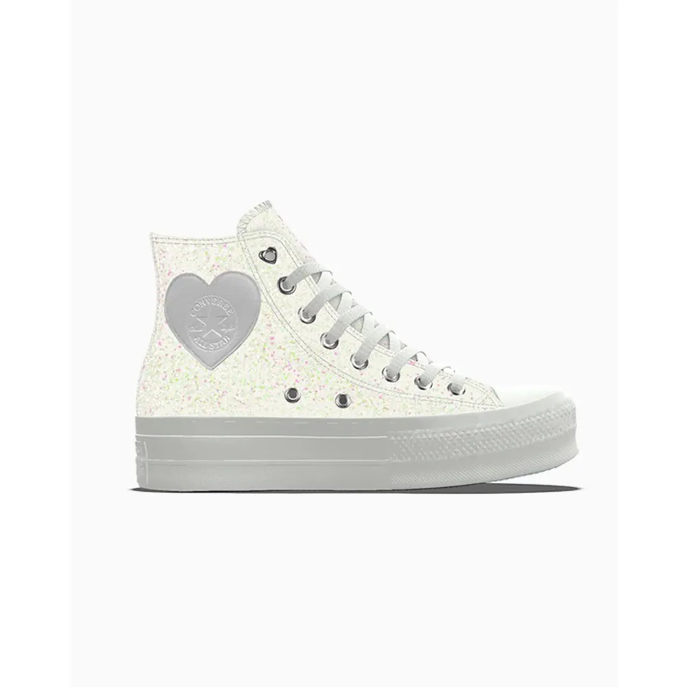 Converse Custom Wedding Chuck Taylor All Star Lift Platform By You A02253CSP24_WHITE_GLITTER / weiss