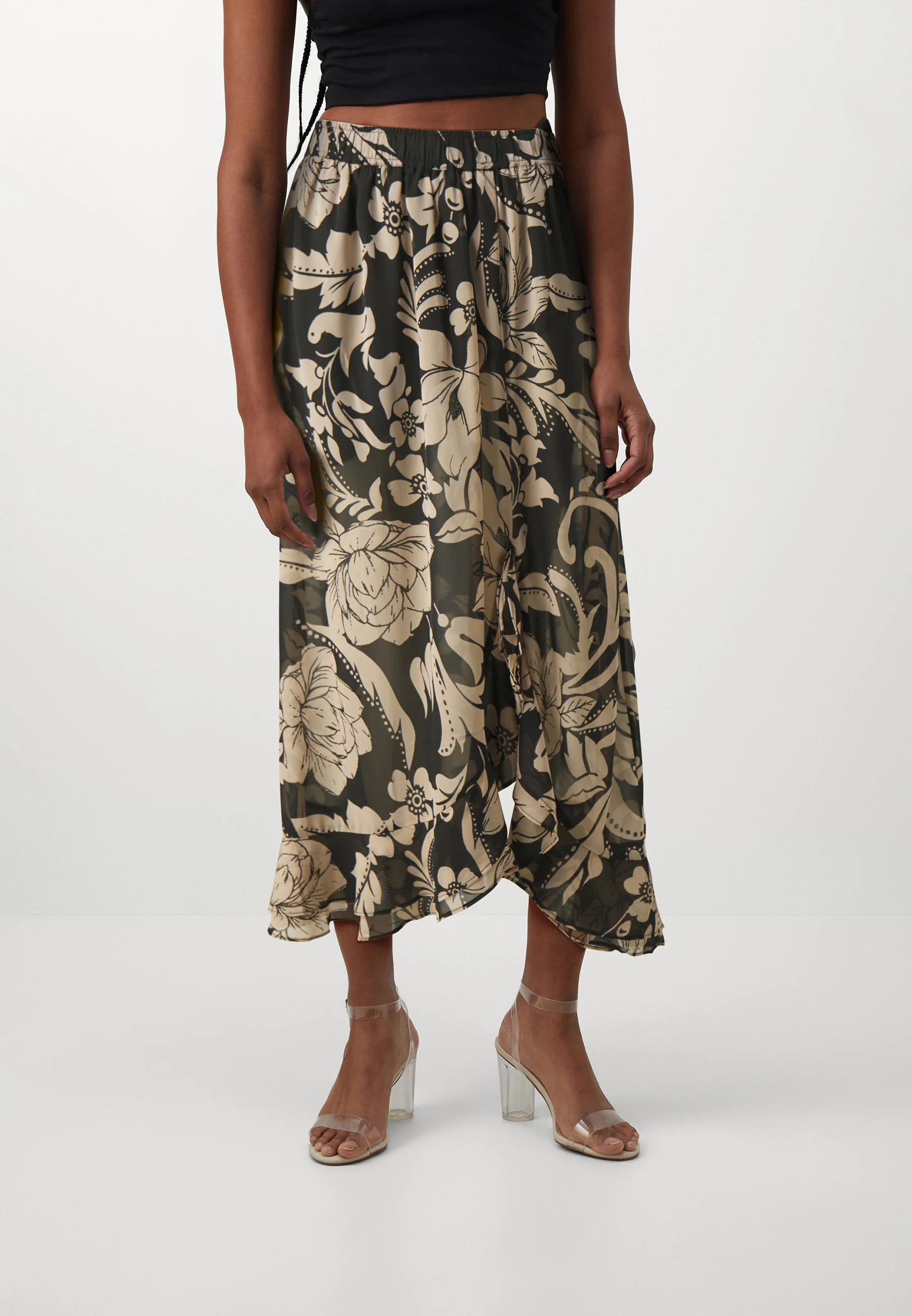 Vero Moda VMHOLLY MIDI FRILL SKIRT - Falda campana