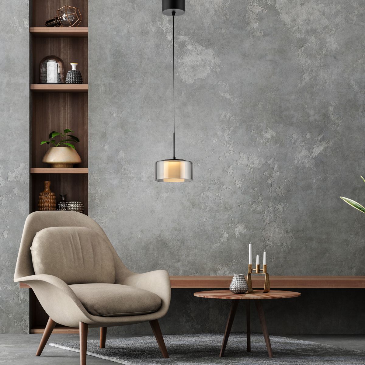 Paul Neuhaus 1-flg Pendellampe Rika Schwarz