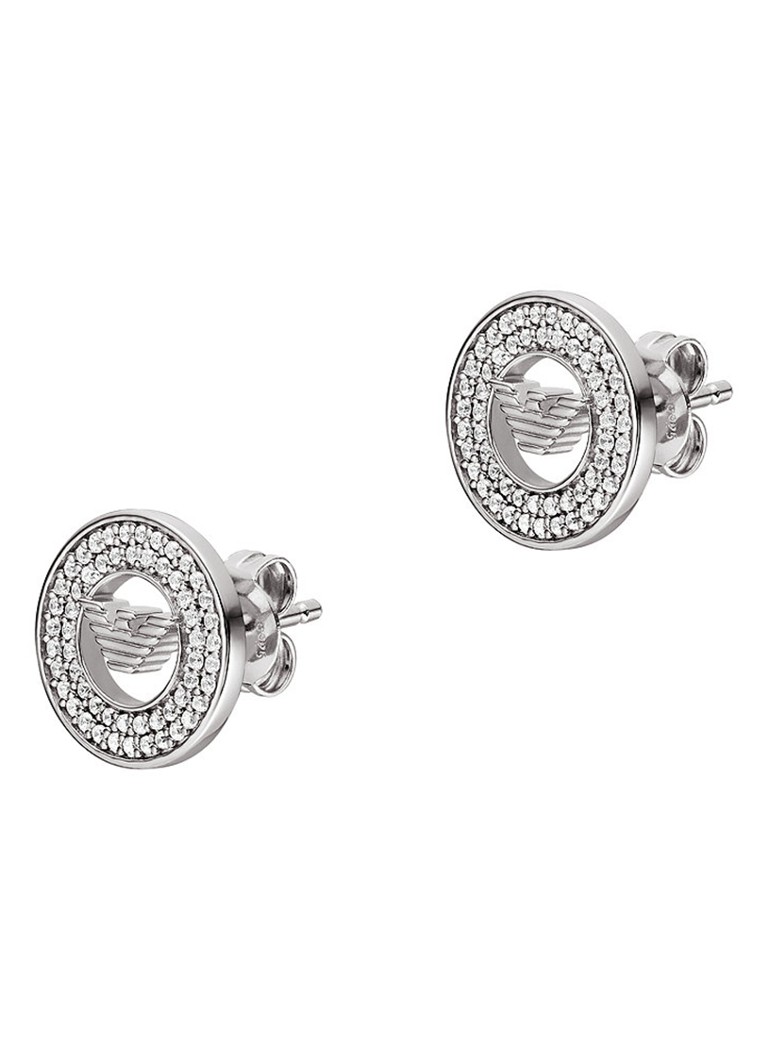 Ασημένια σκουλαρίκια Emporio Armani με κυβικά ζιρκόνια EG3587040
