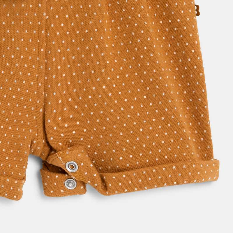 Salopette courte à pois marron bébé fille