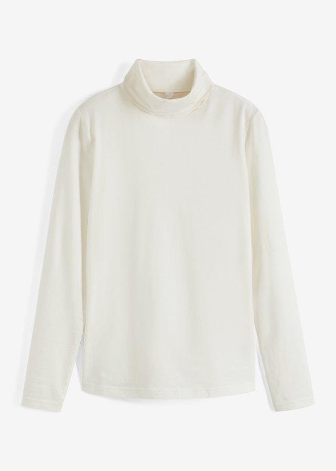 Rollkragen-Stretch-Shirt, Langarm