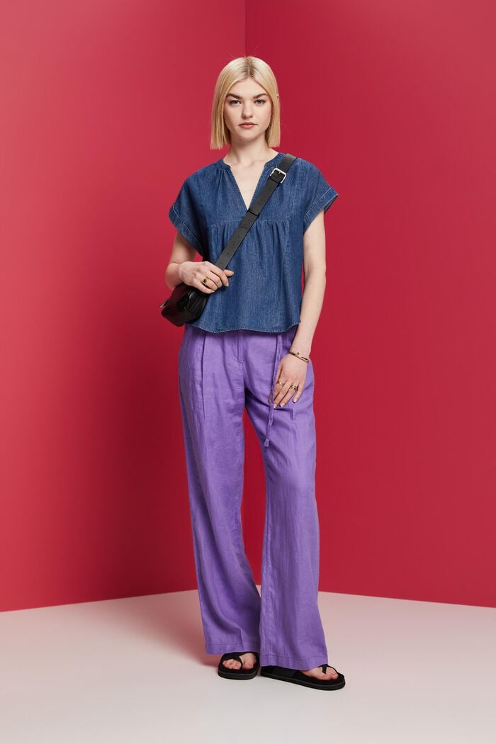 Leichte Jeansbluse, 100 % Baumwolle
