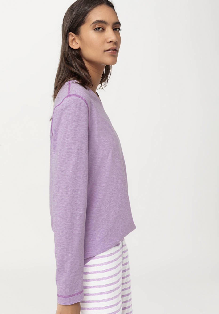 Langarm Schlafshirt aus reiner Bio-Baumwolle