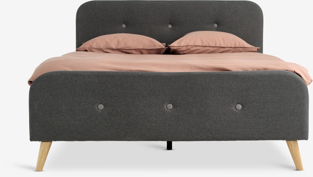KONGSBERG Estrutura de cama KONGSBERG 140x200cm tecido cinza